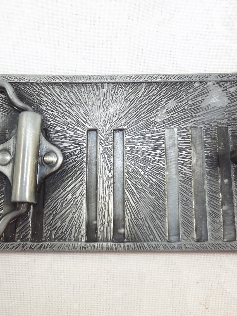 Metal Eye Chart Belt Buckle - Black Lettering on Silver - Picture 5 of 5